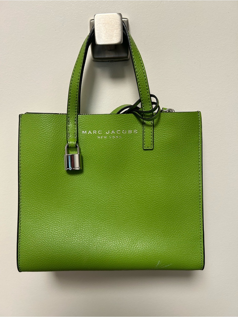 Marc Jacobs Lime Green Pebbled Leather Tote